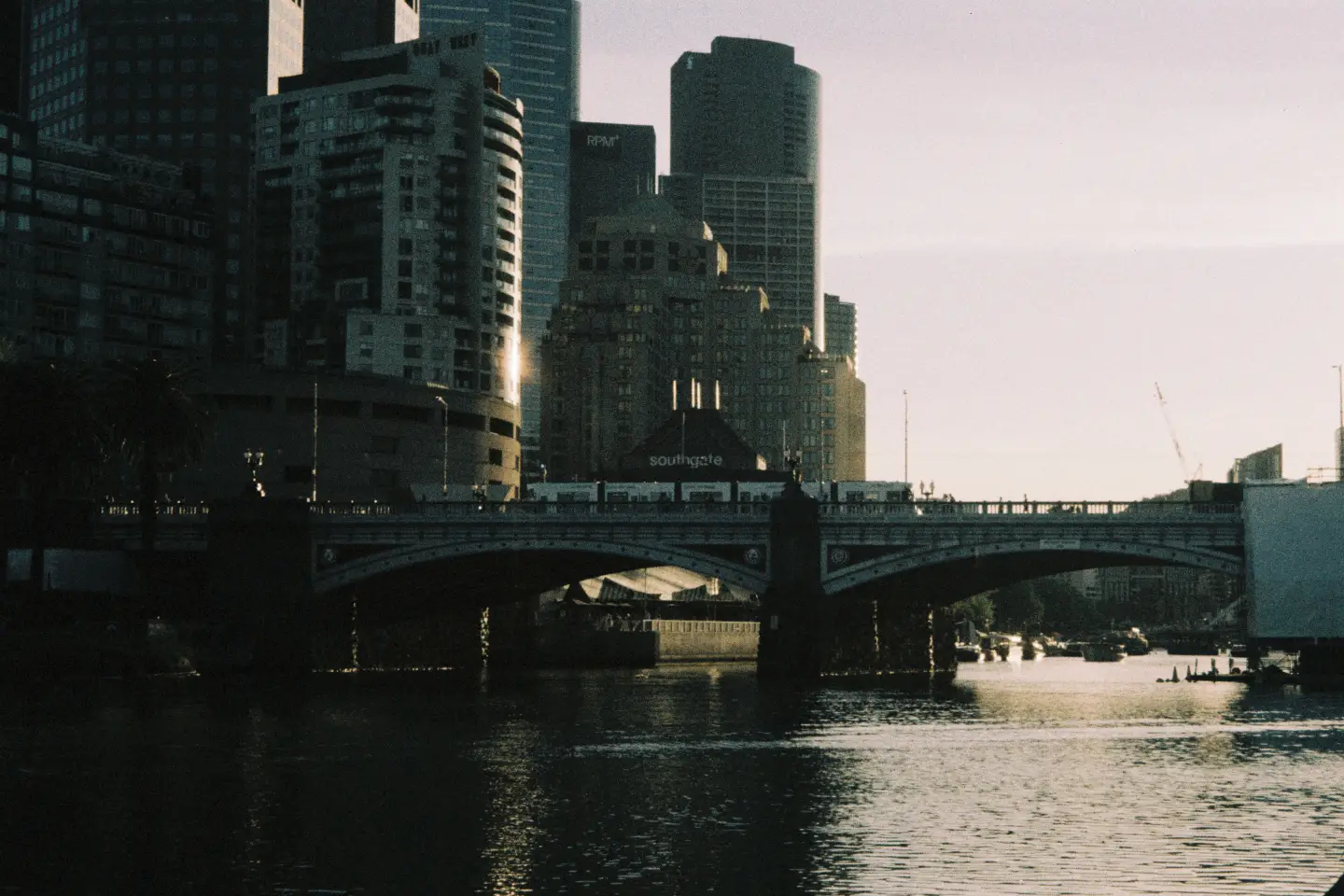 Melbourne cityscape at golden hour
